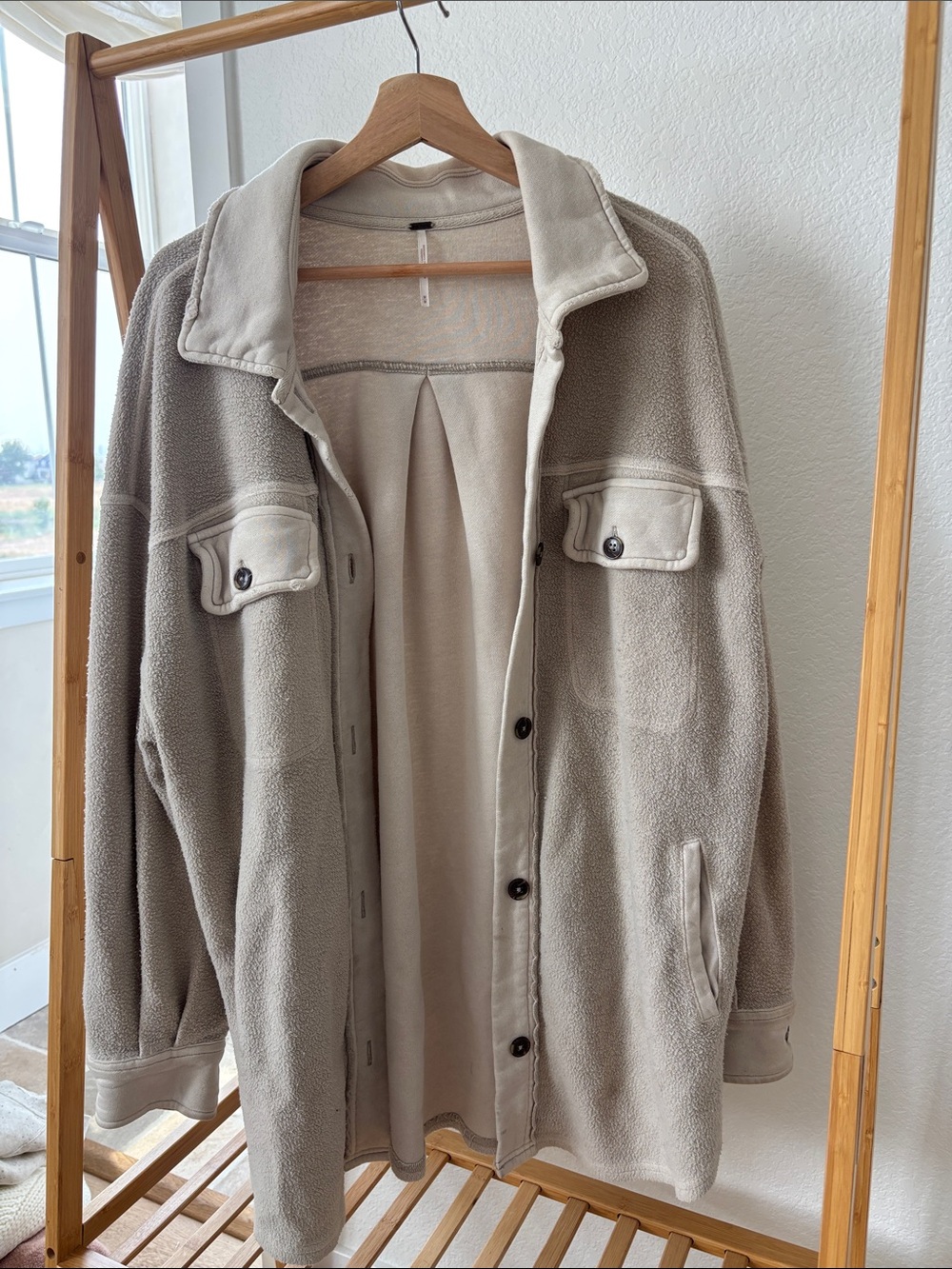 Free People Taupe Teddy Jacket